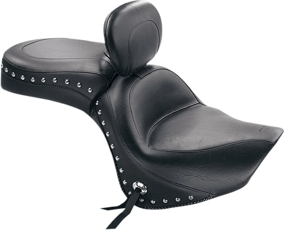 Mustang Wide Touring 1 Piece Seat w/ Backrest Studded 06-20 Kawasaki Vulcan 900 - Image 1 of 1