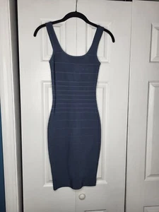 Hot Miami Styles Slate Blue Bandage Dress - Small - lightly used - Picture 1 of 4