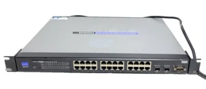 LINKSYS SRW2024 24 PORT 10/100/1000 GIGABIT SWITCH USED WORKING - Picture 1 of 5
