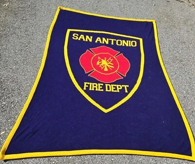 San Antonio SAFD Fire Department 68x86 Knit Double-SideBlanket Throw Hook Ladder - Image 1 of 4
