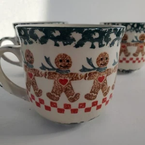 Folkcraft Gingerbread Mug Cup by Tienshan 3.75 inch Tall - Set of 3 Christmas - Picture 1 of 4