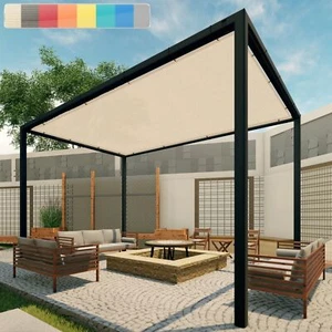 PATIO 23FT Sun Shade Sail Straight Edge 95%UV-Block Canopy Awning Yard Rectangle - Picture 1 of 62