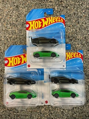 2025 Hot Wheels 2-Pack Aston Martin Vulcan Black Lamborghini Huracan Green Lot 3 - Image 1 of 3