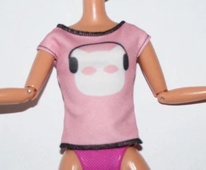 Muñeca Barbie Mattel Rosa Manga Corta Top Gato con Auriculares Motivo - Imagen 1 de 4