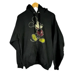 Sudadera con Capucha Para Hombre Disneyland Disney World Hanes Negra Aspecto Vintage Mickey Mouse - M - Imagen 1 de 4
