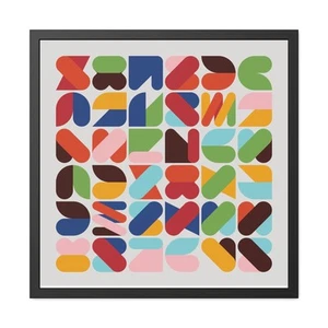 Letterblocks - Colorful Abstract Framed Posters - Modern Art for Home Decor - Picture 1 of 13