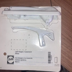 Pella Casement Window Hardware Crank  Lock  Deep V White Left Hinge - Picture 1 of 6