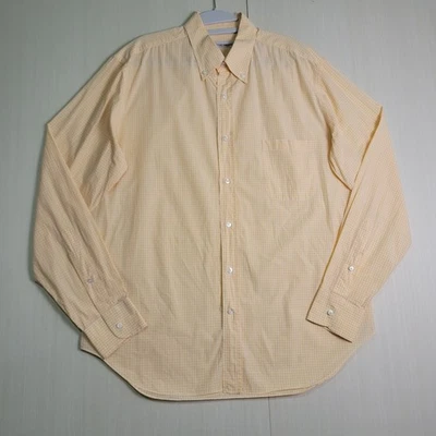 Camisa Loro Piana Para Hombre 17.5 Micro Cuadros Melocotón Naranja ITL 44 Foto 1 de 4