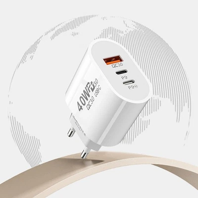 USB C -Ladegerät 40W schnelles Ladegerät 3ports Typ C Mobiltelefon Ladegerät P$g - Bild 1 von 4