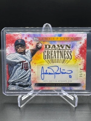 ¡INICIO TOPPS 2024!  JOHAN SANTANA!  AUTO!  ¡ROJO!  #/50!  ¡GEMELOS MINNESOTA! Foto 1 de 2