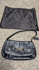 Bolso Hobo Coach Vintage Hebilla 11263 Cuero Negro Hombro con Cubierta Antipolvo - Imagen 1 de 12