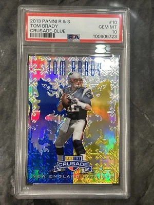 2013 Panini дебютанты и звезды - крестовый поход синий - Том Брэди #10. PSA 10🔥🔥Красота - Изображение 1 из 2