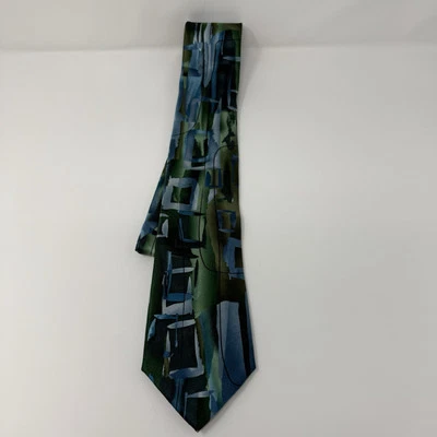 Corbata Jerry Garcia Space Containers diseño gráfico para hombre azul/turca 100 % seda Foto 1 de 3