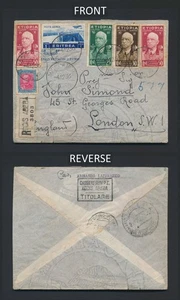 FUNDA ITALIANA ETIOPÍA A GB 2,75 L ADDIS ABEBA FDI 4/12/36 con ERITREA, CORREO AÉREO - Imagen 1 de 21