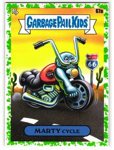 Marty Cycle 2021 Garbage Pail Kids Harley Davidson Parody Sticker Green - Picture 1 of 2