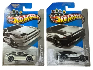 Hot Wheels 2013 Toyota AE-86 Corolla HW City - Black & White SET OF 2 Initial D - Picture 1 of 8