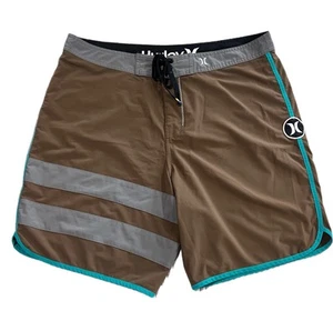HURLEY PHANTOM BOARDSHORTS SHORTS MENS 36 Swimsuit Block Party Brown 8” Inseam - Picture 1 of 6