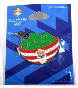 2002 SALT LAKE WINTER OLYMPIC GAMES GREEN JELLO PIN MINT IN SEALED PKG - Picture 1 of 2