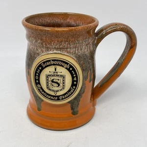 Scarborough Renaissance Festival Becher 2014 orange braun Fuchs Tropfglasur Keramik - Bild 1 von 9