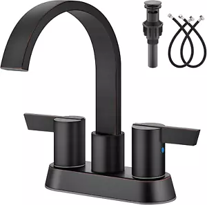 Bathroom Faucets for Sink 3 Hole,4 Inch Centerset Waterfall Faucet 2 Handle for - Picture 1 of 12