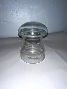 Vintage Libbey Crystal Creations Clear Glass Mushroom Terrarium Container Jar - Picture 1 of 4
