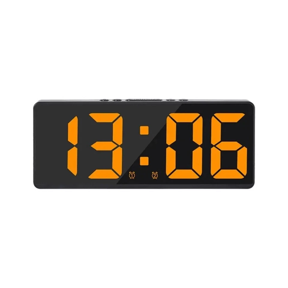 LED Clock Colourful Luminous Temperature Alarm Clock Creative Voice Control US - Image 1 of 4