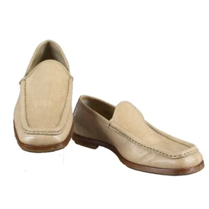 Valentino Garavani Sz 38.5/7 Tan Slip On Textured Leather Men's Loafers - Picture 1 of 10