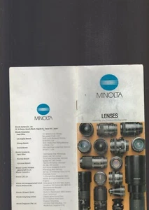MINOLTA LENSES BROCHURE - Picture 1 of 4