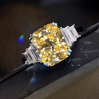 Natural Handmade Yellow Citrine Gemstone Silver Women Adjustable Rings Gift New - Image 1 of 4