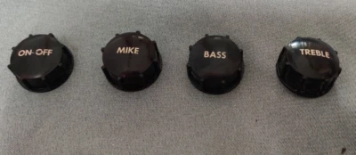 Vintage set of 4 Bakelite knobs (ON-OFF, MIKE, BASS, TREBLE) - Image 1 of 4