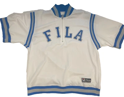 FILA 1/4 Cremallera Manga Corta Pista Jersey Talla Mediana Auténtica Ropa Atética Foto 1 de 4