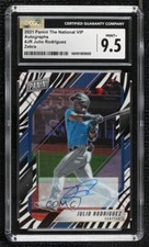 2021 Panini National Convention VIP Zebra Prizm 1/1 Julio Rodriguez Auto CGC 9.5
