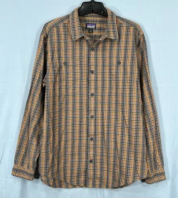 CAMISA PATAGONIA Usada AZUL/ROJO/AMARILLO FRANELA LIGERA Abotonada M Foto 1 de 4