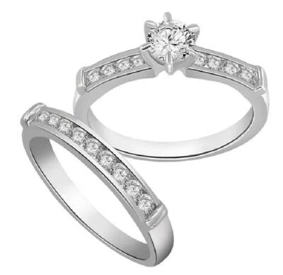 Bridal Wedding Ring SI1 G 0.70 Carat Round Diamond White Gold Appraisal - Image 1 of 4