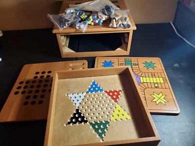 Deluxe Wooden Game Chest - Image 1 of 4