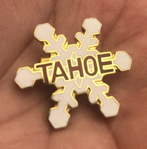 Vintage Ski Resort Pin - Tahoe California Snowflake Lapel Pin - Picture 1 of 5