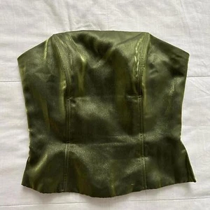 Vintage Coty Green shimmer satin corset top - Picture 1 of 7