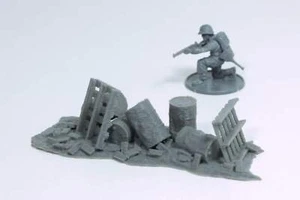 Cover Rubble - Tabletop Wargaming WW2 Terrain | 28mm Miniature 3D Printed Model - Picture 1 of 7