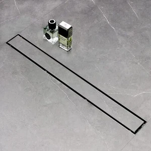 24" Linear Shower Drain Rectangular Trench Floor Drain 2-in-1 Tile Insert Cover - Picture 1 of 12