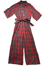 Red Plaid Jumpsuit Romper Size Women's Small