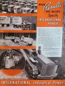 Tractor TracTracTor International Harvester I-12 y TD-40 vintage 1937Ad - Imagen 1 de 1