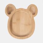 Wooden Bear Plate Kids Food Serving Board Natural Bamboo Kitchen Home Platter