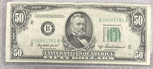 1950 New York B Note $50 Dollar Bill 50BL59 - Picture 1 of 2