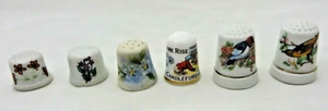 Vintage Thimbles lot 6 Birds and Flowers motif   - Picture 1 of 4