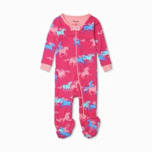Hatley Baby Organic Cotton Zipper Footie Sleeper Romper Pink Unicorns 0-3 Months - Picture 1 of 3