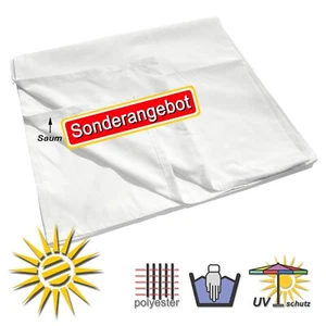 weißes Sonnensegel Polyester Oxford 325x200 cm für Seilspannmarkise 26 Laufhaken - Bild 1 von 10