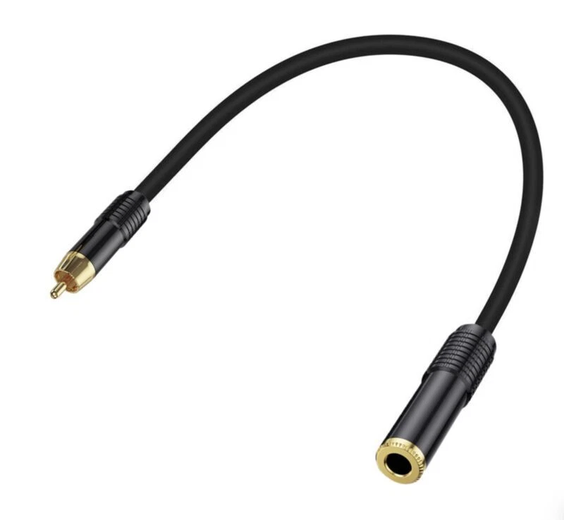 1/4 inch 6.35mm Mono TS to RCA Audio Converter Cable | Female to Male | 0.5m - Image 1 of 4