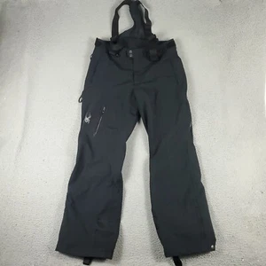 Spyder Mens Pants Size Medium 50 Black Bib Ski Snowboarding Snow Pants * - Picture 1 of 17