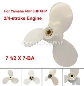Boat Propeller for Yamaha Outboard Motor 4HP 5HP 6HP 6E0-45943-00 7 1/2x7-BA - Picture 1 of 4