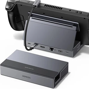 Steam Deck Dock, 9-In-1 USB C Docking Station, Adjustable and Foldable Stand, 4K - Picture 1 of 8